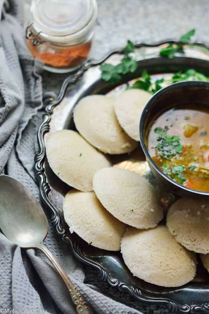 Quinoa idli with sambar