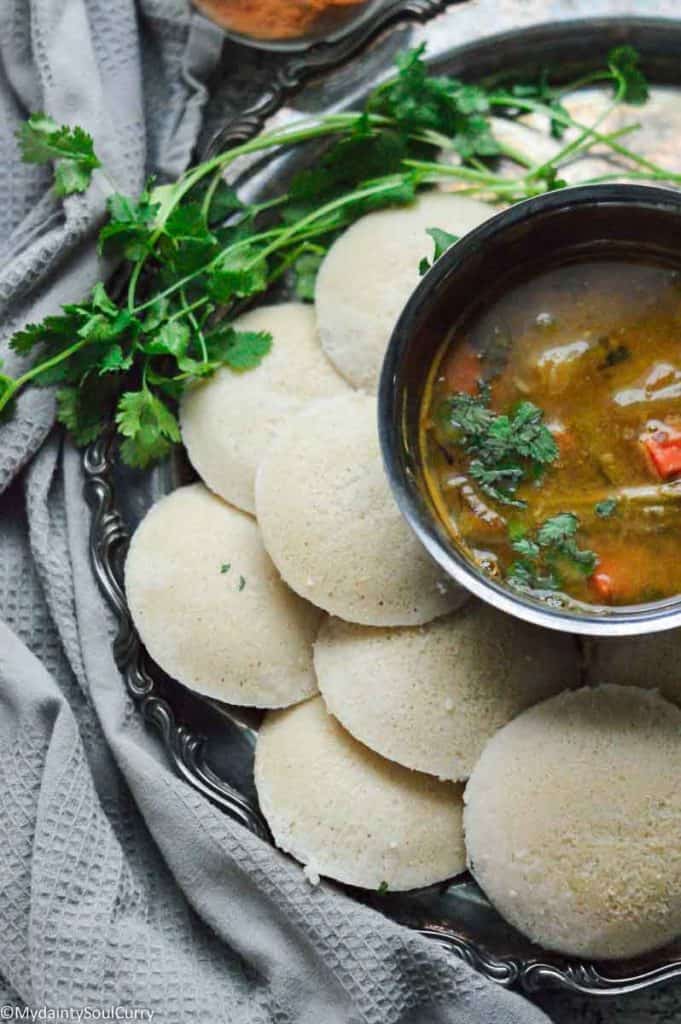 Serving with with quinoa based idli