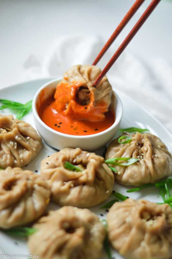 Steamed momos in instant pot