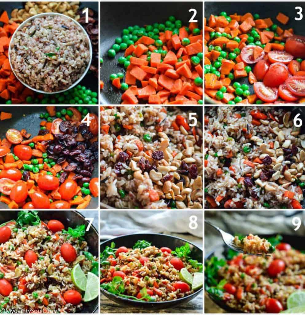 wild rice pilaf making process