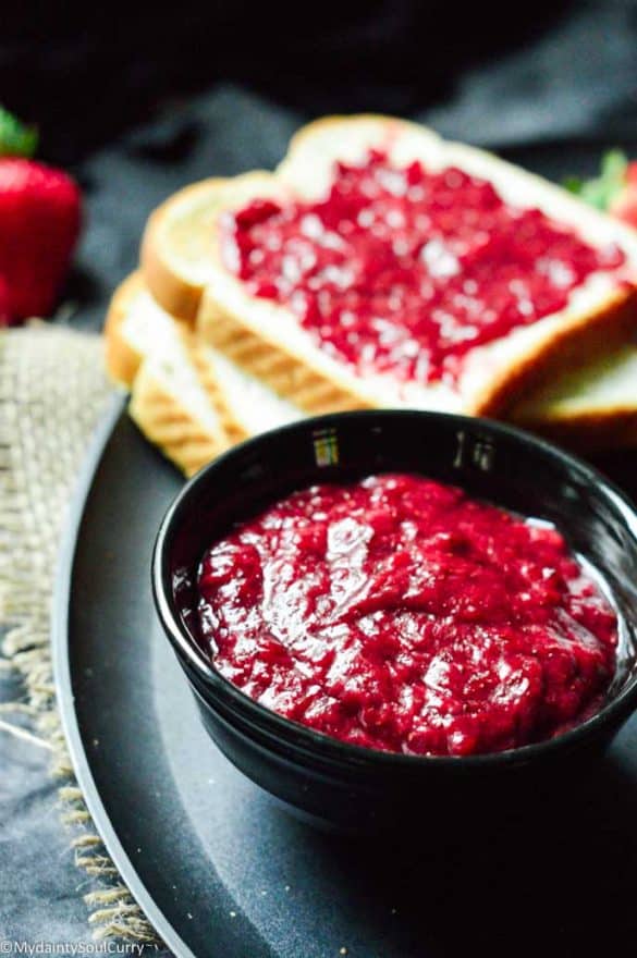 Instant Pot Strawberry Jam No Sugar My Dainty Soul Curry