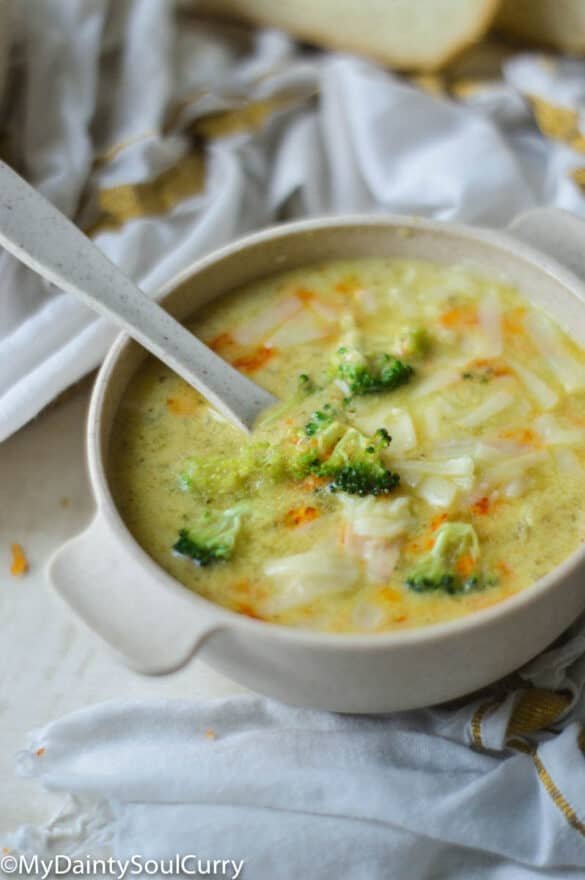 Instant Pot Broccoli Cheddar Soup My Dainty Soul Curry