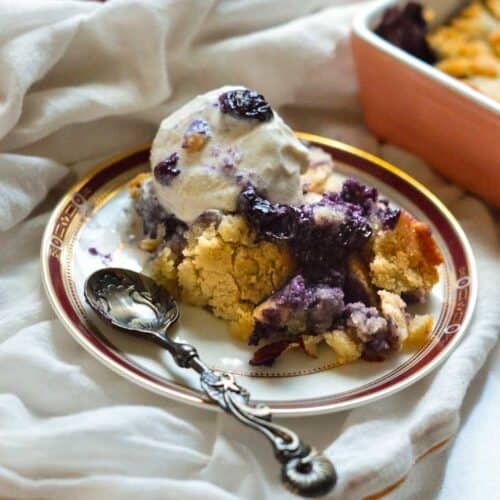 Tasty instant pot cobbler with blueberries