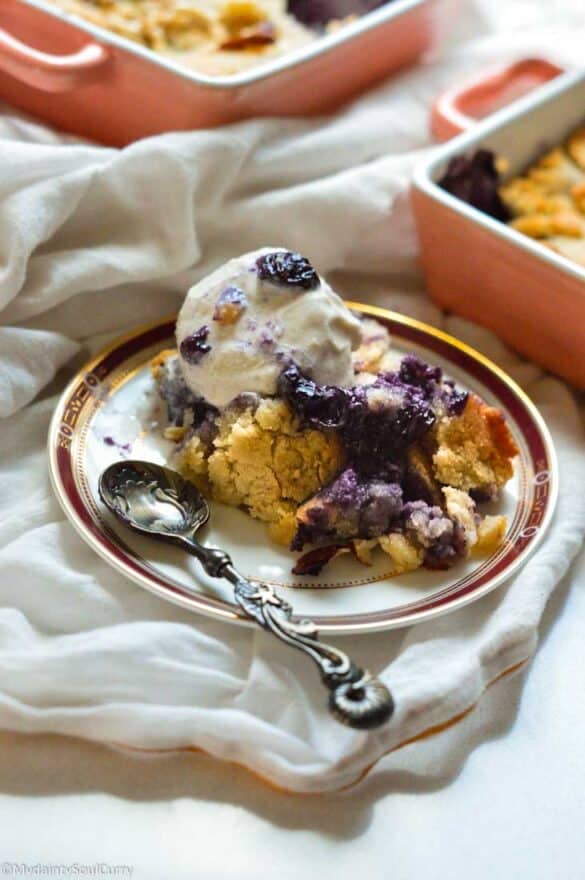 Tasty instant pot cobbler with blueberries