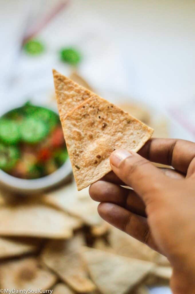 Tortilla chip triangle