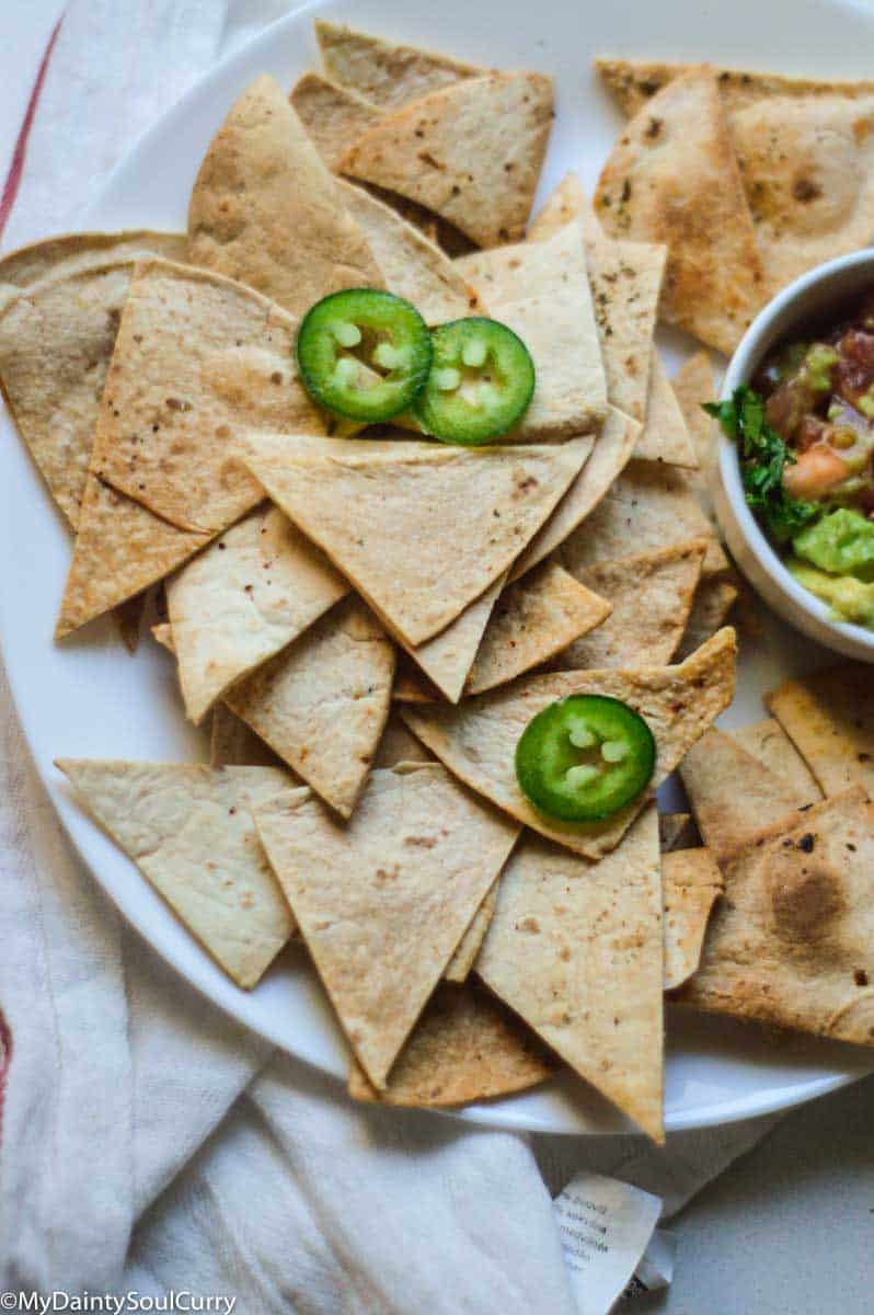 AirFryer Tortilla Chips (LowCarb) My Dainty Soul Curry