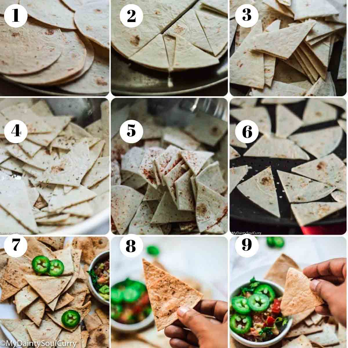 Air-Fryer Tortilla Chips (Low-Carb) - My Dainty Soul Curry