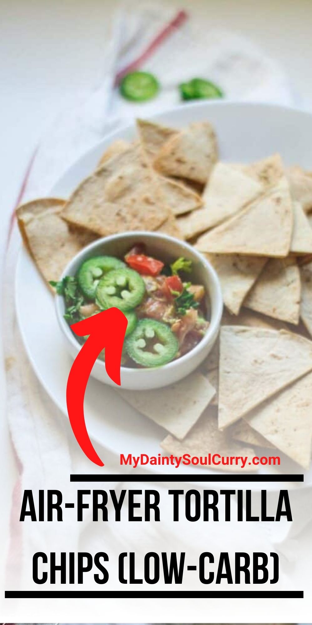 AirFryer Tortilla Chips (LowCarb) My Dainty Soul Curry