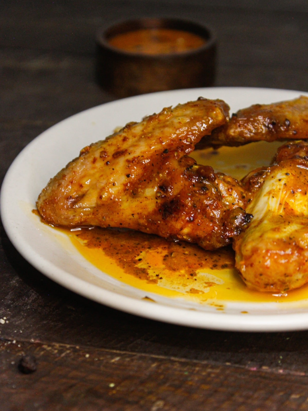 Side view image of Air Fried Honey Sriracha Chicken Wings