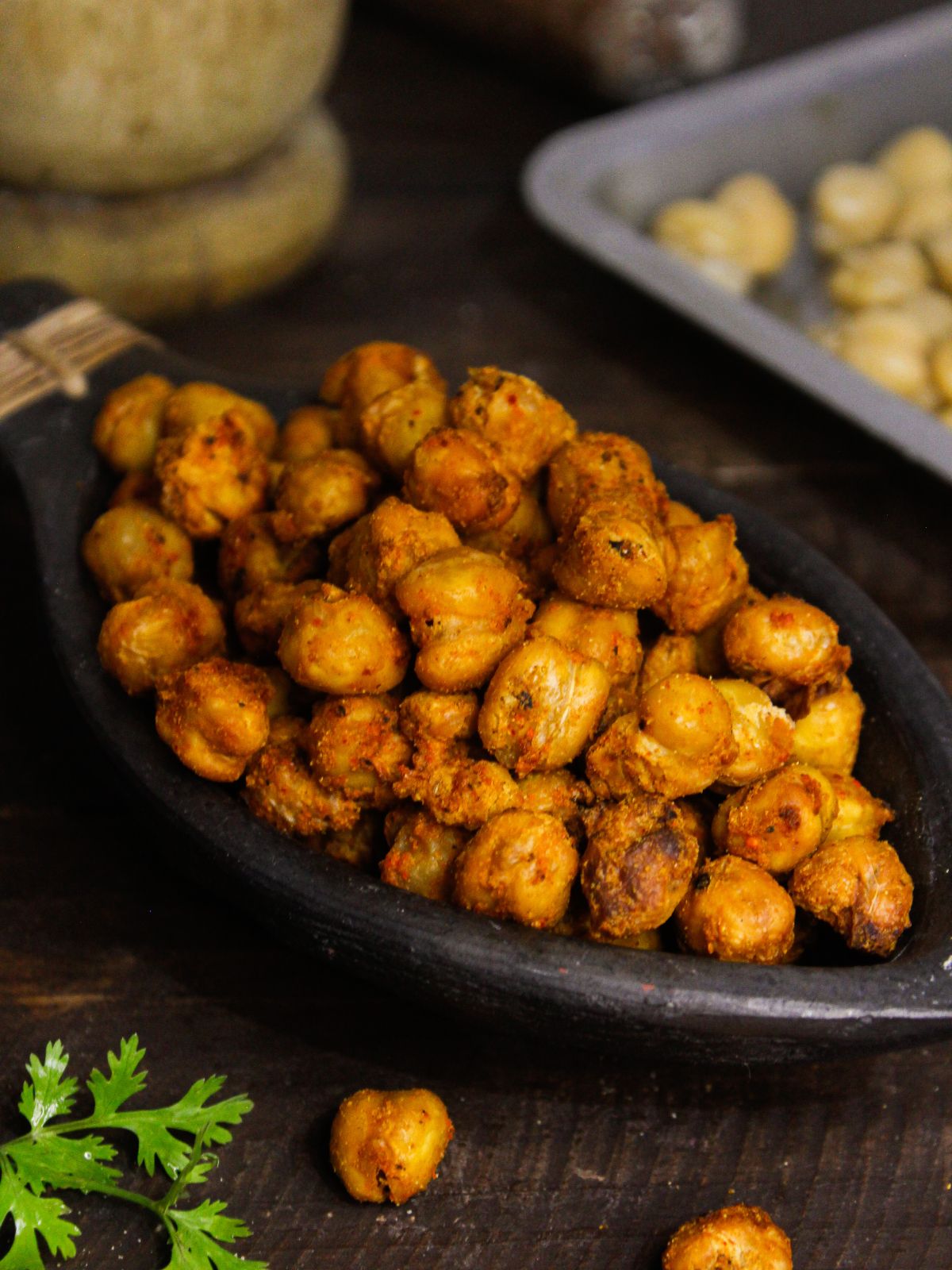 Spicy Air Fryer Crunchy Spicy Chickpeas