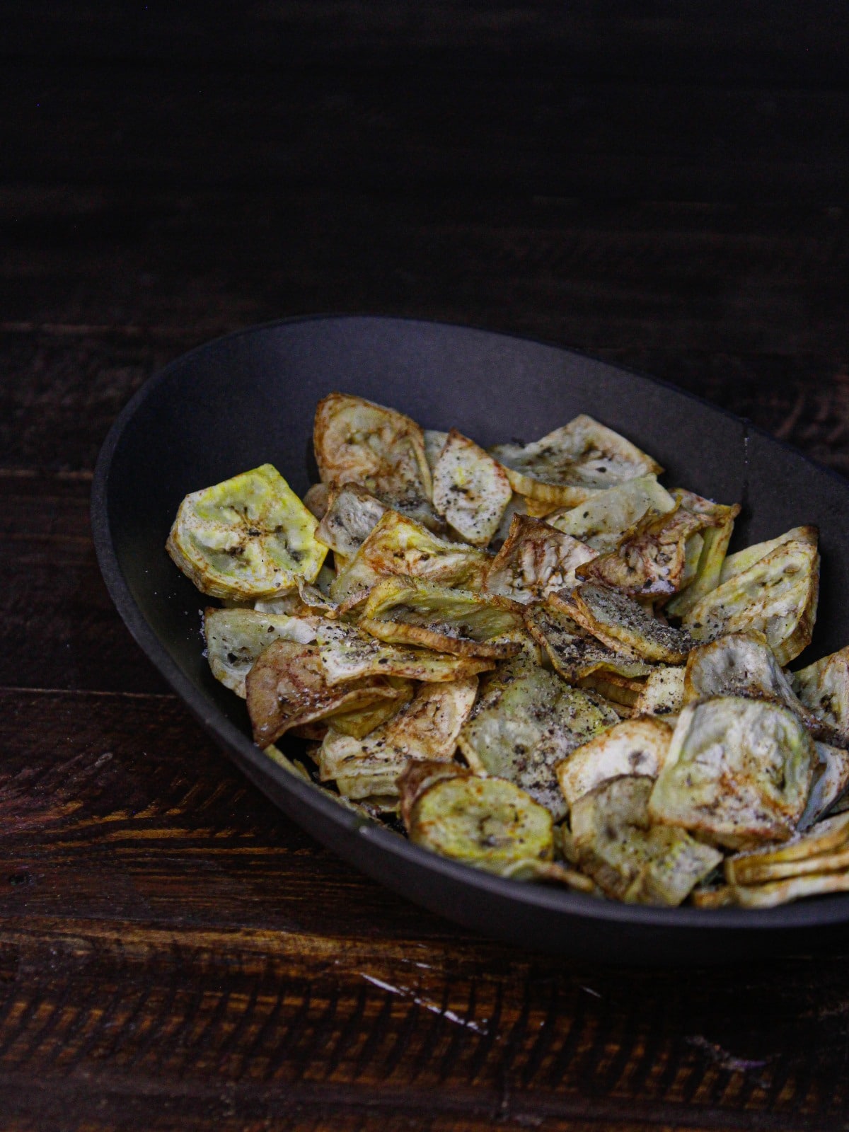 Yummy Crispy Air Fryer Banana Chips ready to enjoy