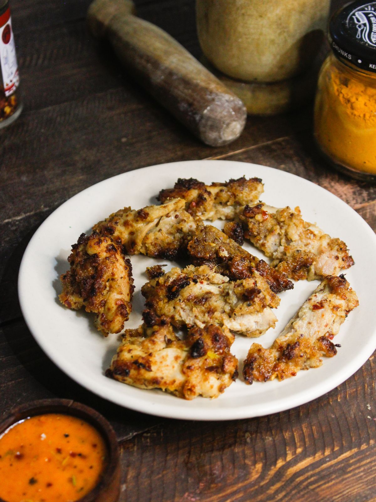 Yummy and spicy Cheesy Chicken Tenders with Chili Mayo Dip
