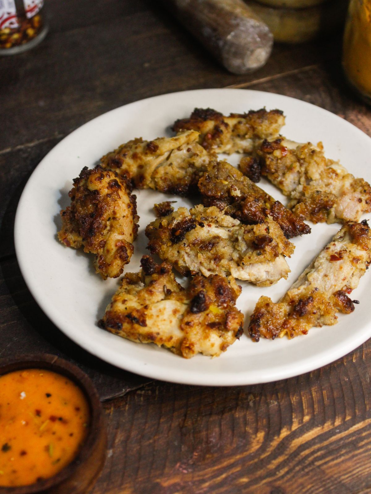 Spicy and juicy Cheesy Chicken Tenders with Chili Mayo Dip ready to enjoy