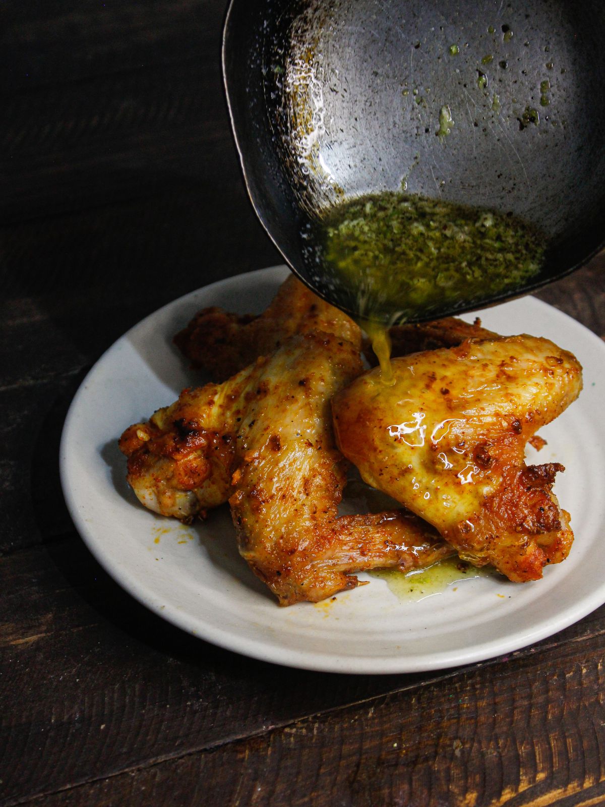 Pour the butter mixture over the chicken