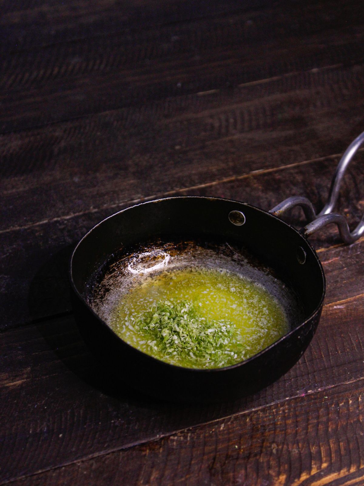 Add some Lemon zest to the pan