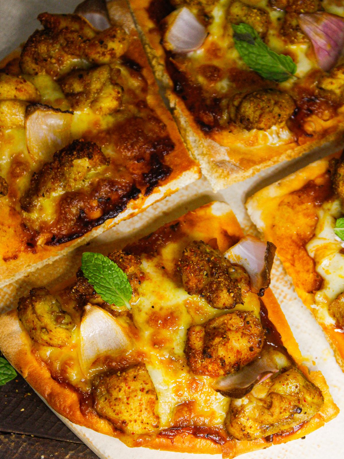 Top view image of Tandoori Chicken Pizza