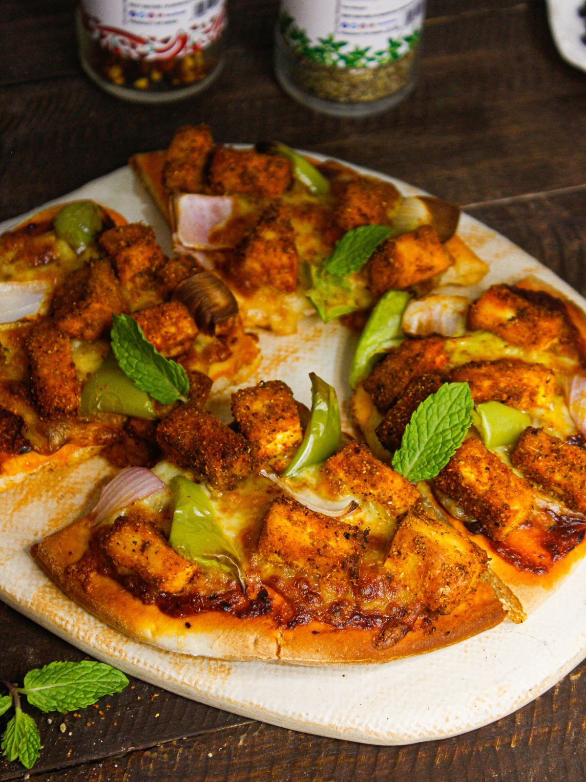 Top View image of Tandoori Paneer Pizza