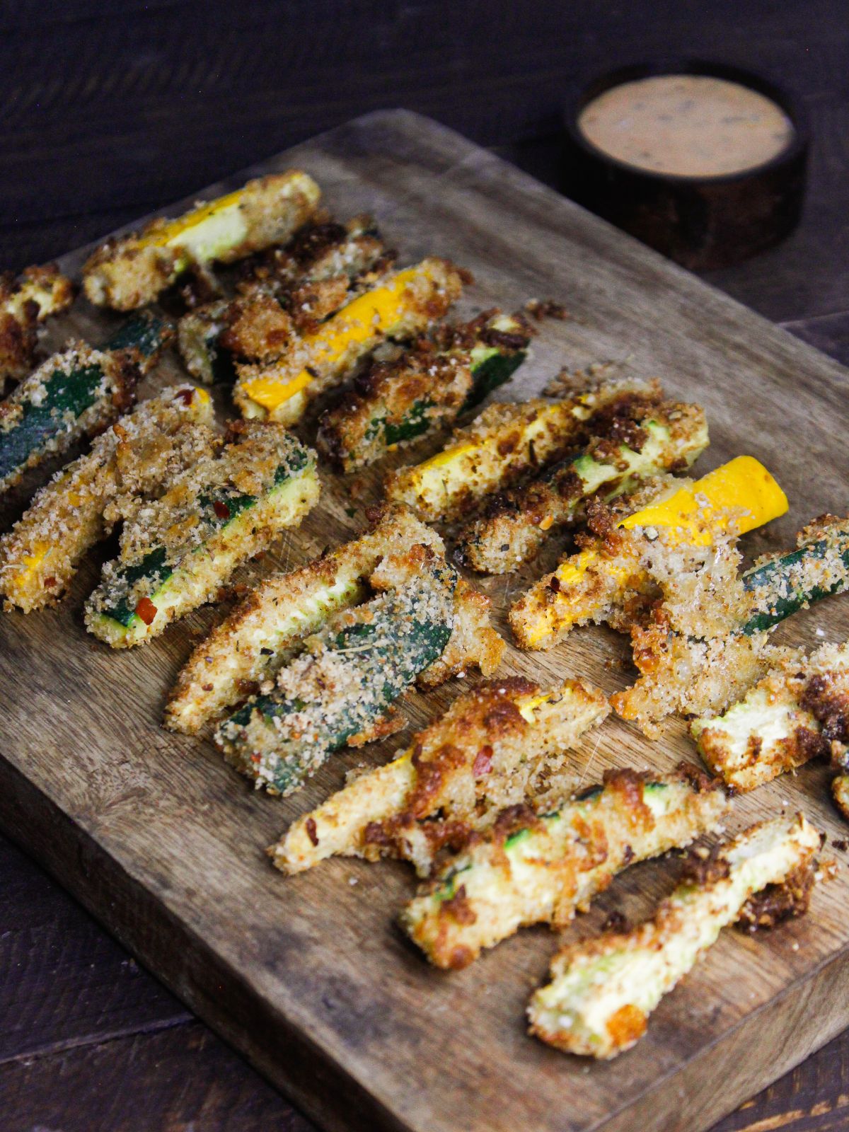 Yummy Zucchini Baton Fries with Chili Mayo Dip is ready to enjoy