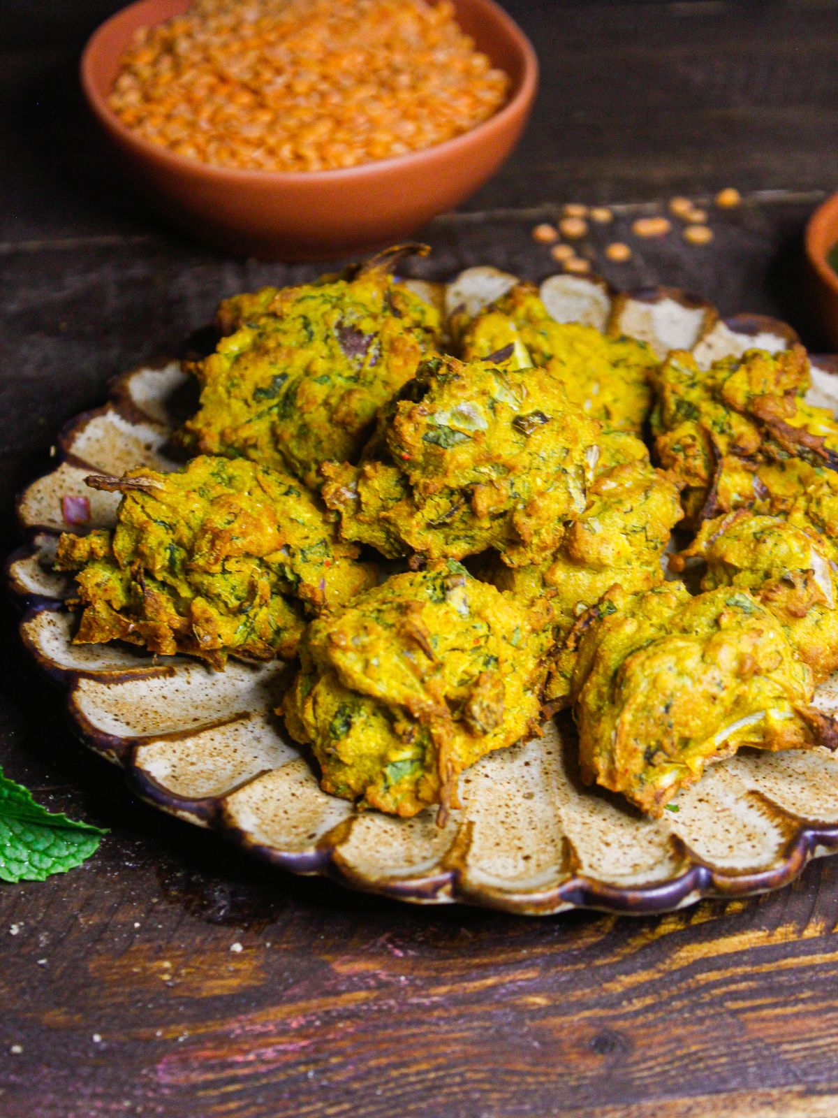 Crunchy and yummy Air Fried Lentil Fritters with Tamarind Chutney