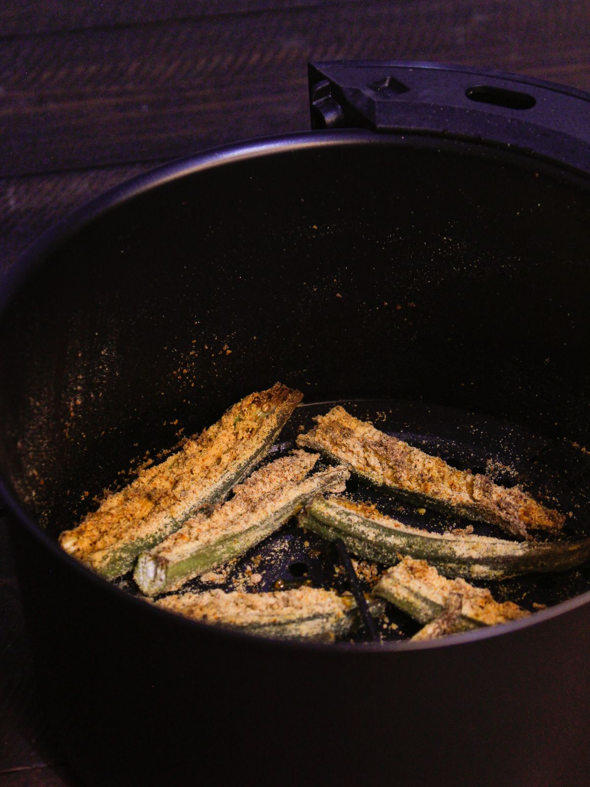 Air fry the okras properly 