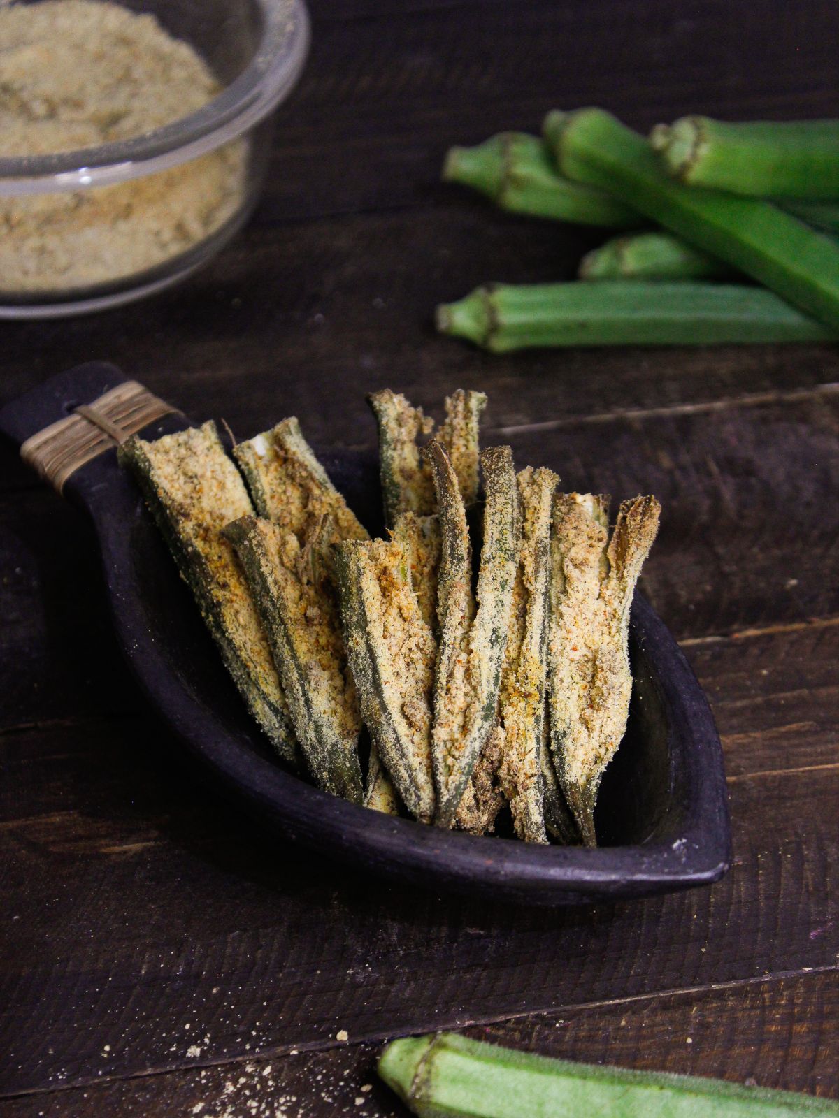 Crispy Stuffed Okra ready to enjoy