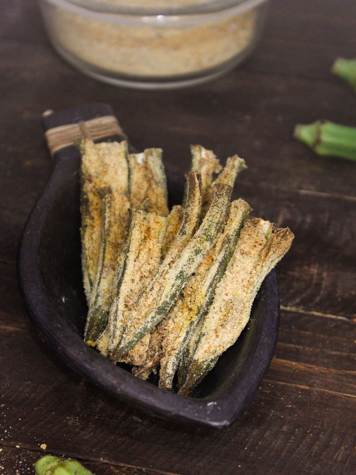 Spicy Crispy Stuffed Okra