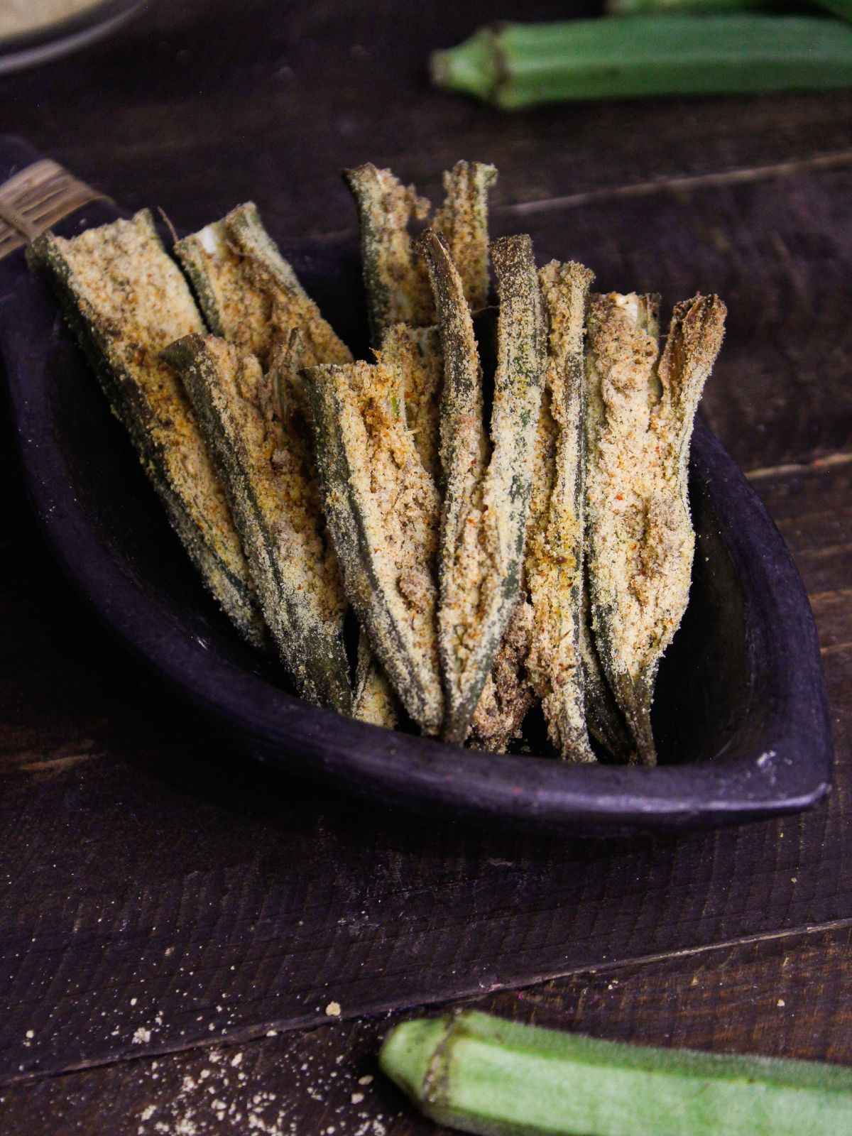 Hot Crispy Stuffed Okra