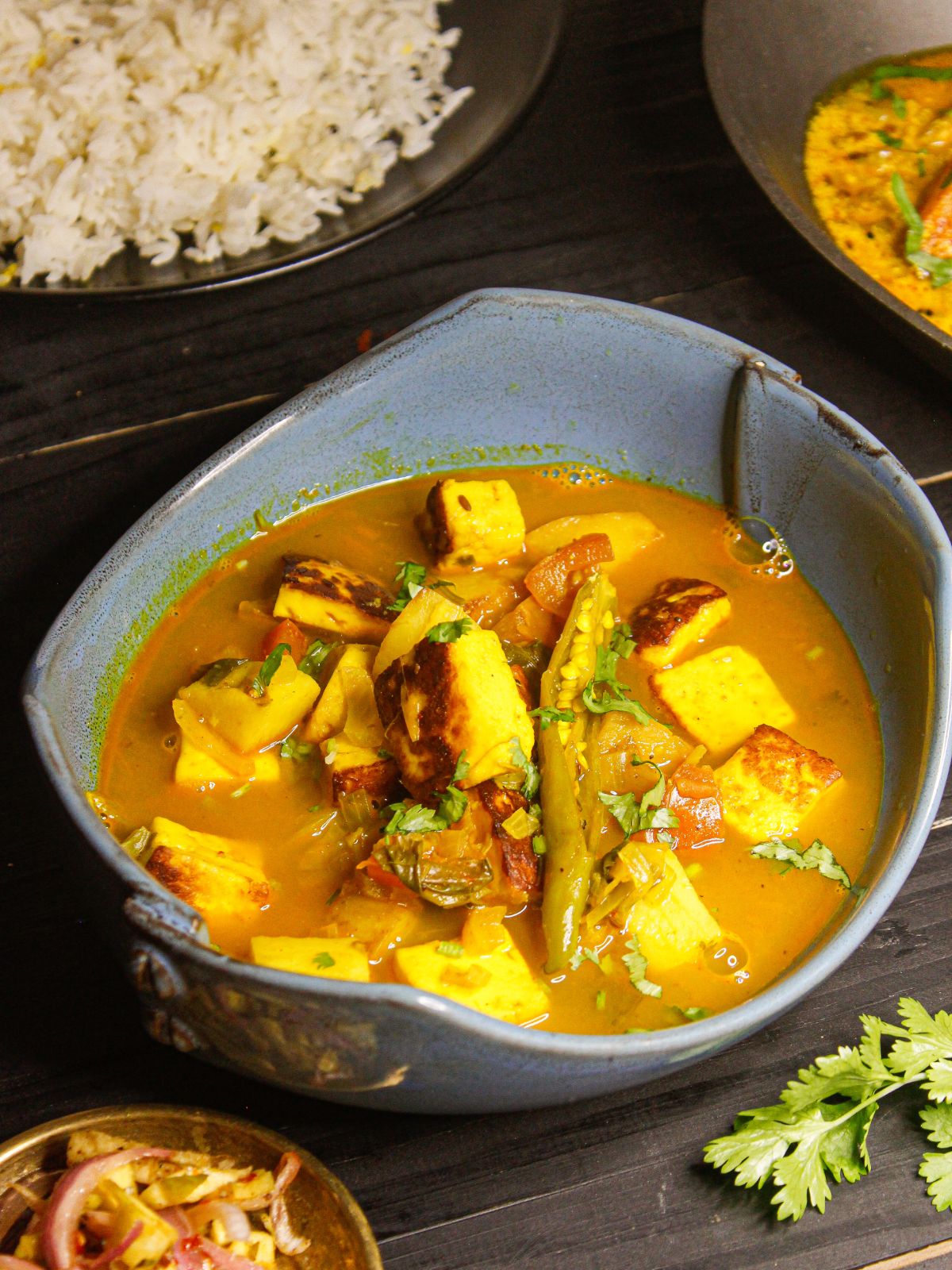 Instant Pot Aloo Paneer Gravy ready to enjoy 