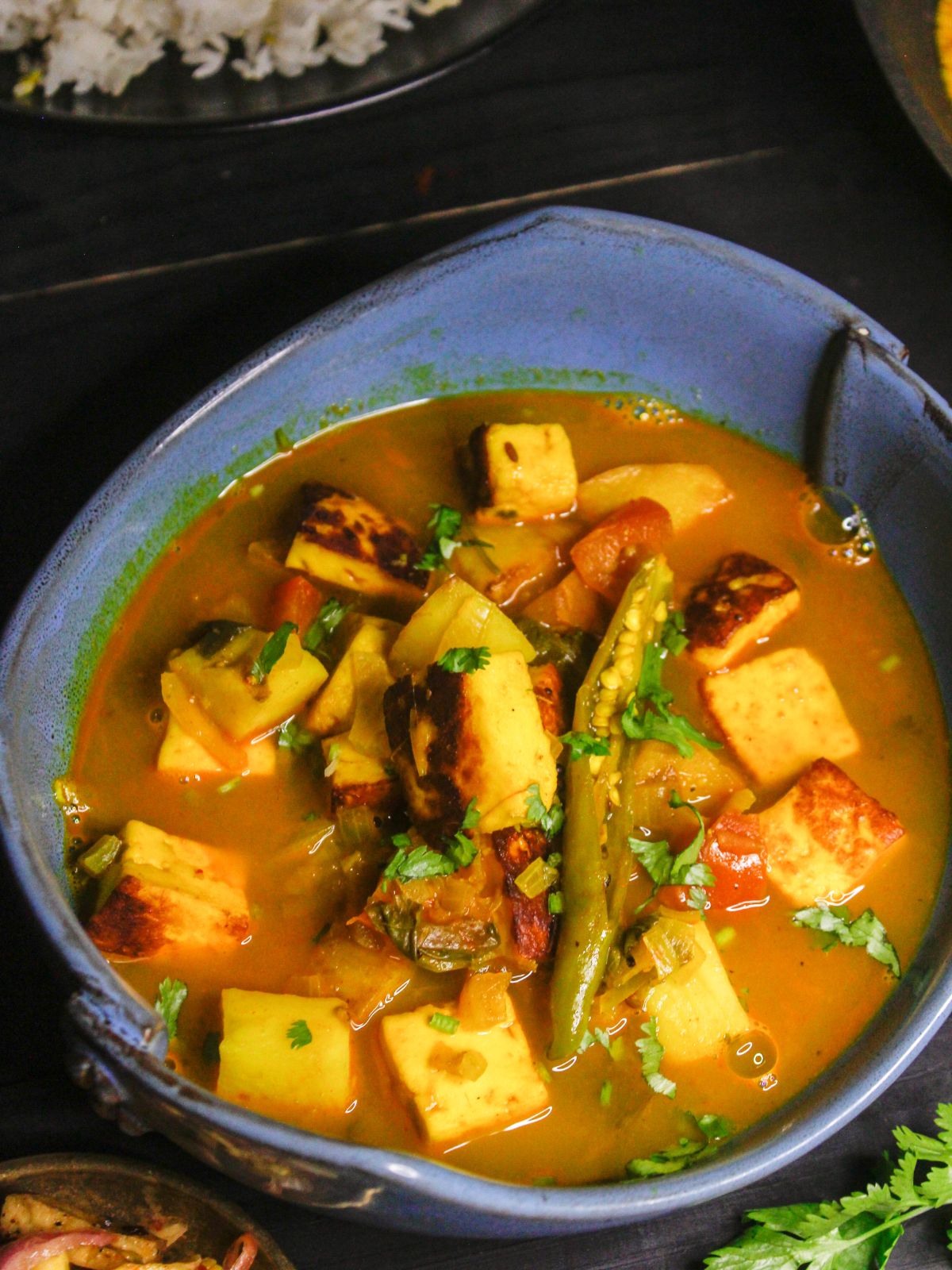 Spicy Instant Pot Aloo Paneer Gravy