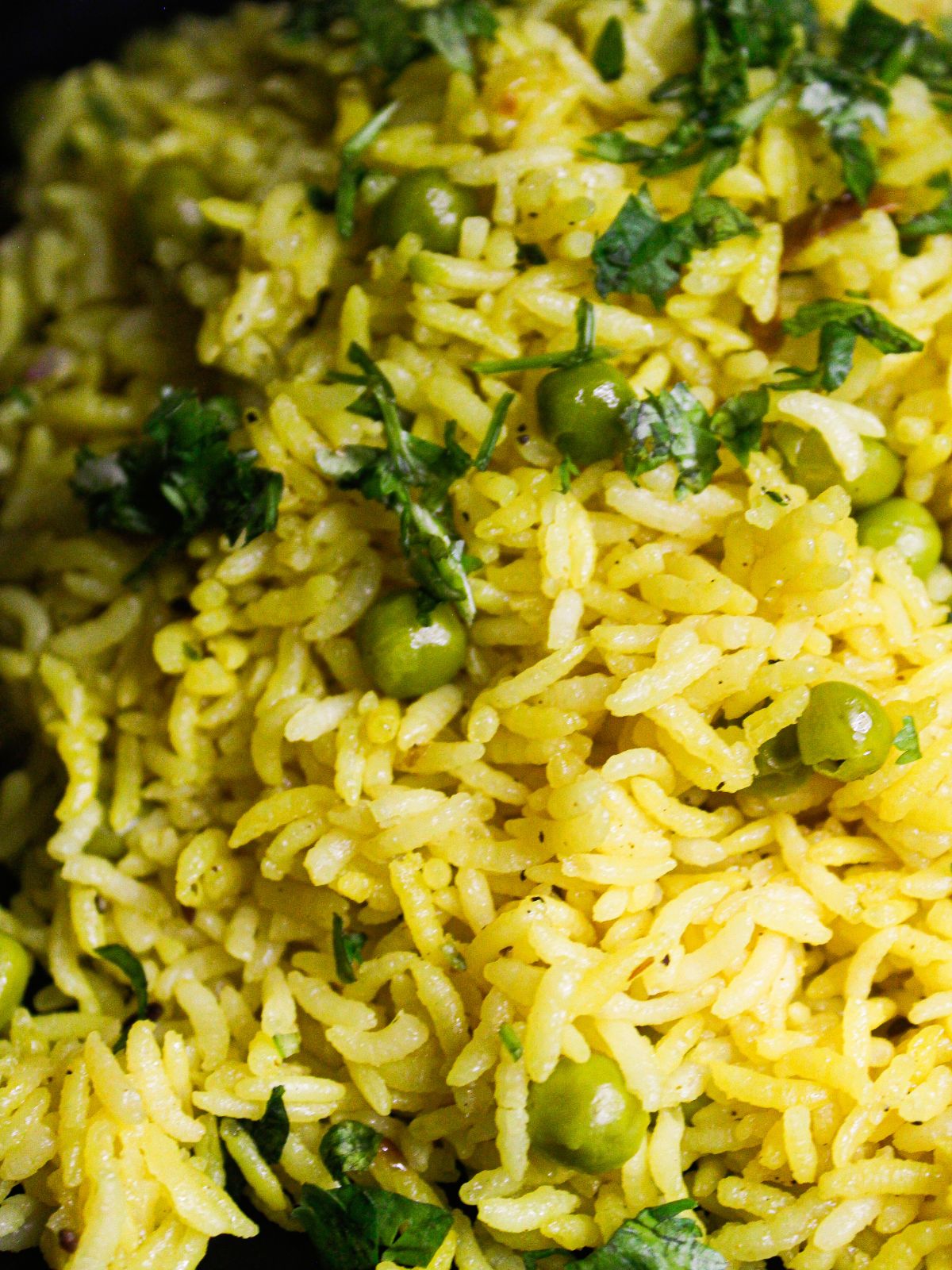 Top View zoom in image of Instant Pot Peas Pulao