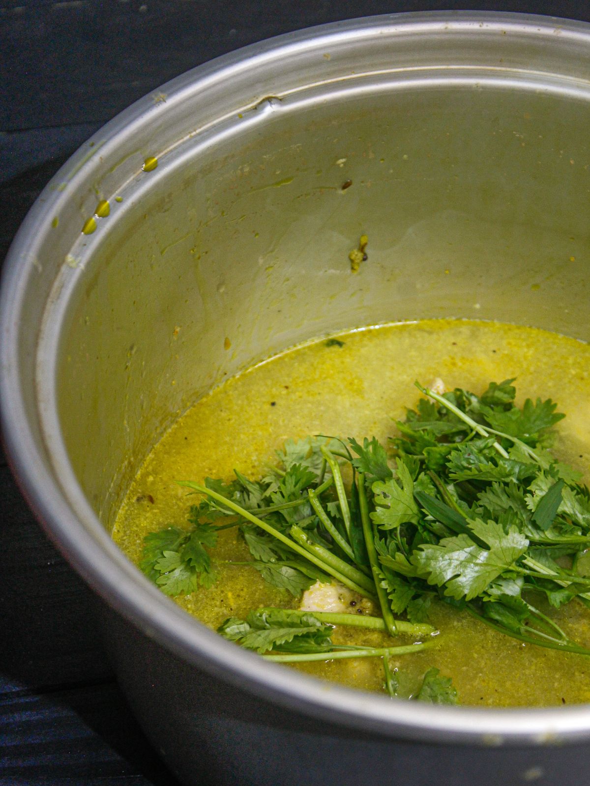 Add chopped coriander leaves and mix well 