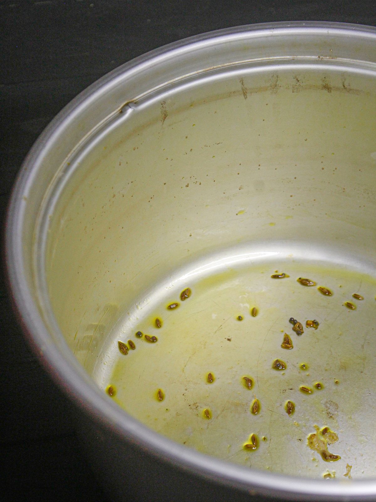Add oil in the pot 