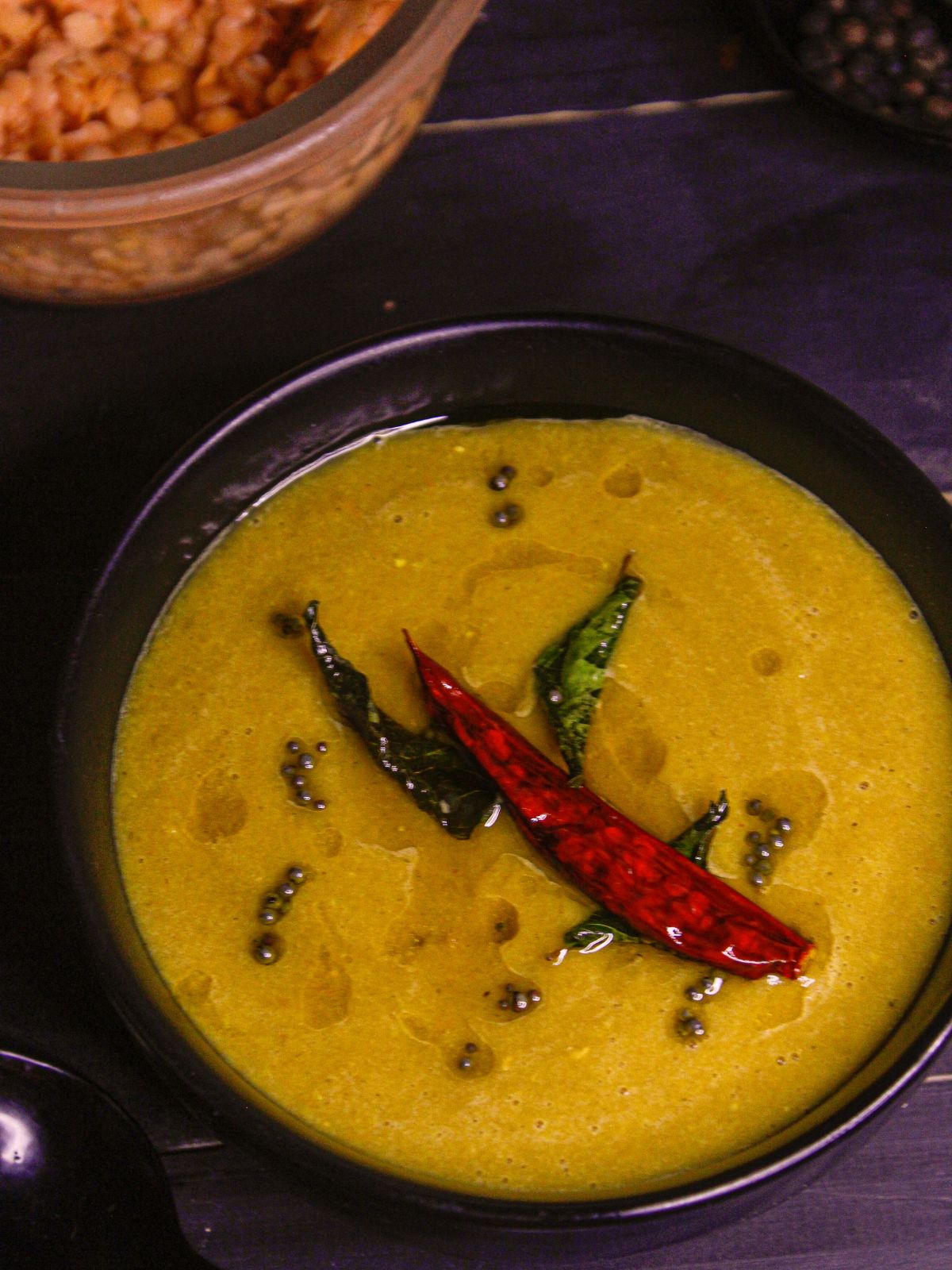 Top view of Instant Pot Red Lentil Tomato Soup