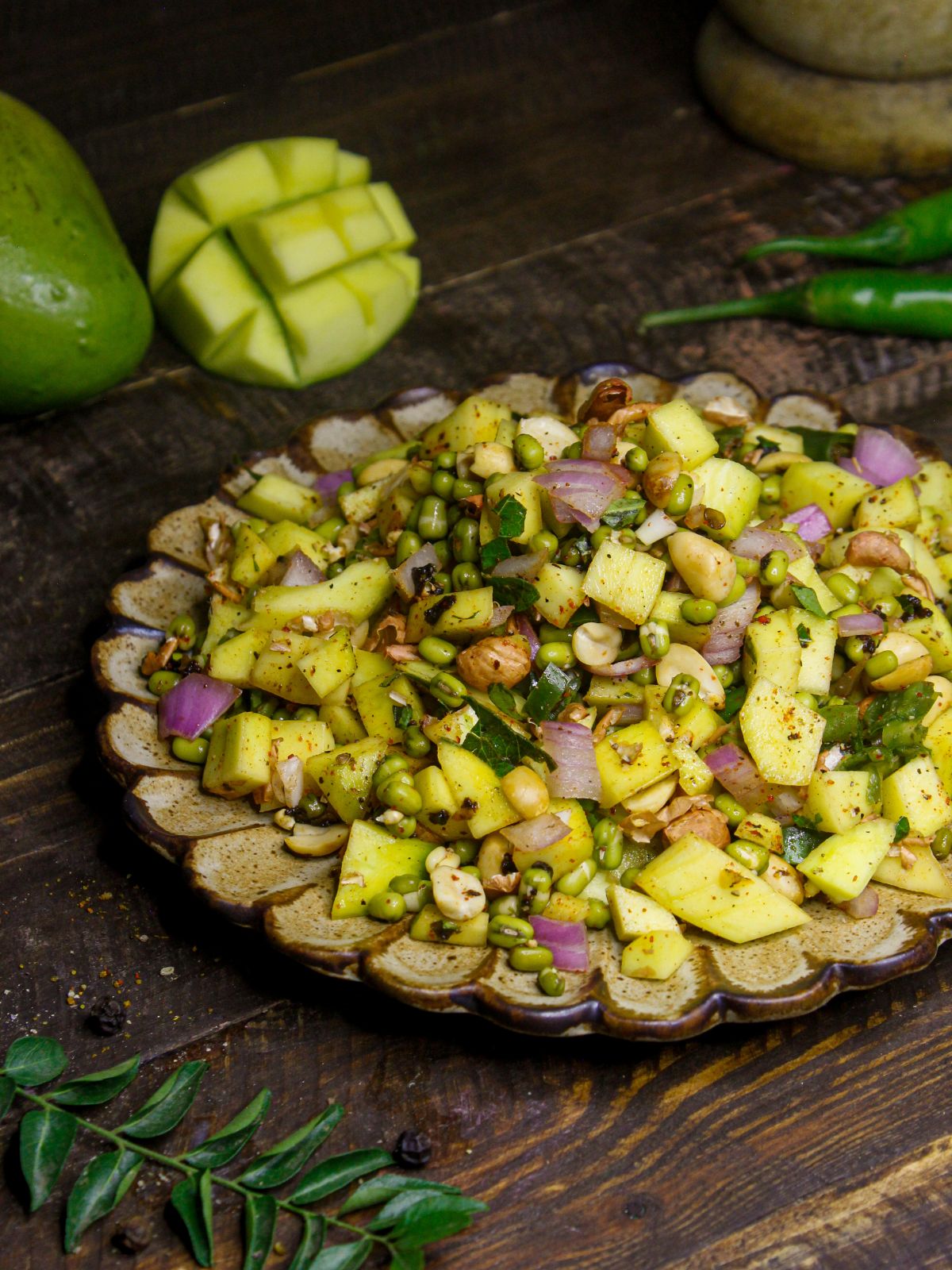 Super delicious and healthy South Indian Raw Mango Salad with Sprouts