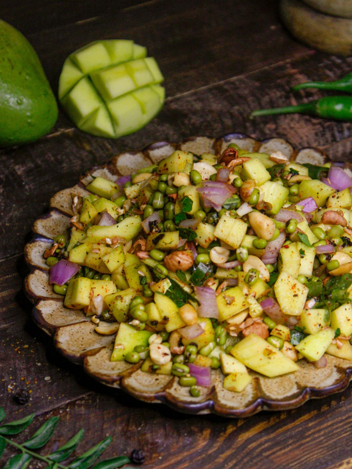 Delicious South Indian Raw Mango Salad with Sprouts