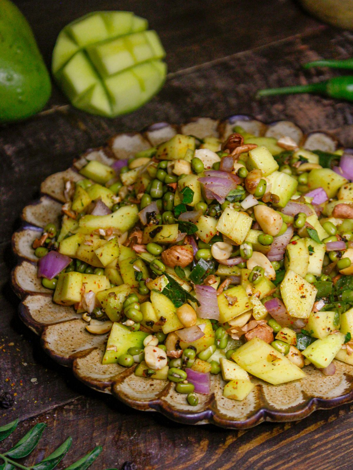 Spicy South Indian Raw Mango Salad with Sprouts