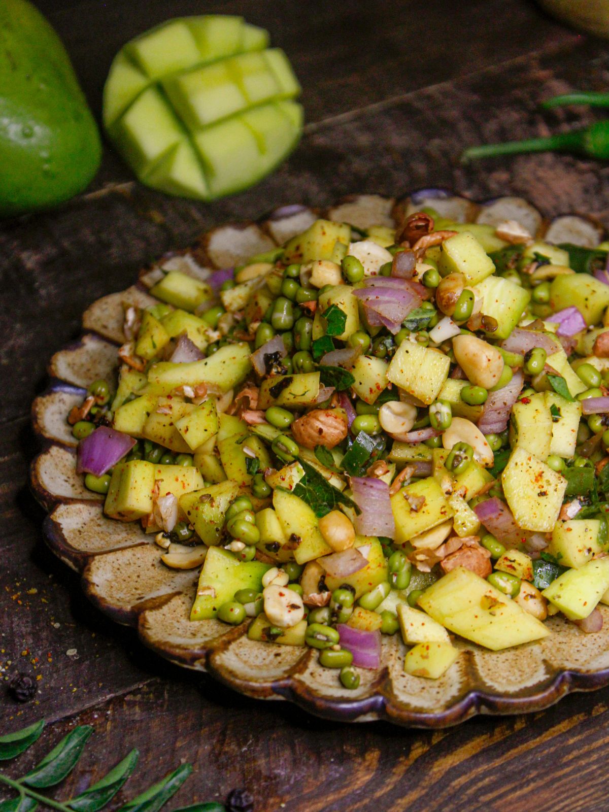 Yummy South Indian Raw Mango Salad with Sprouts