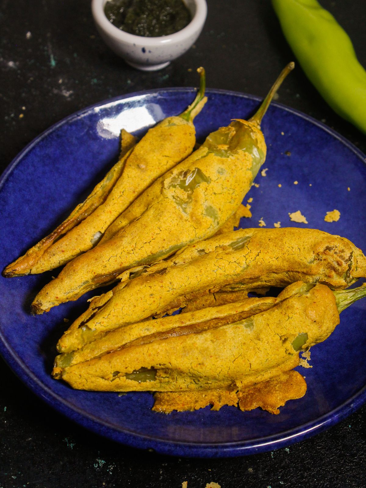 Crispy Air Fried Mirchi Bhajjis with Tangy Surprise