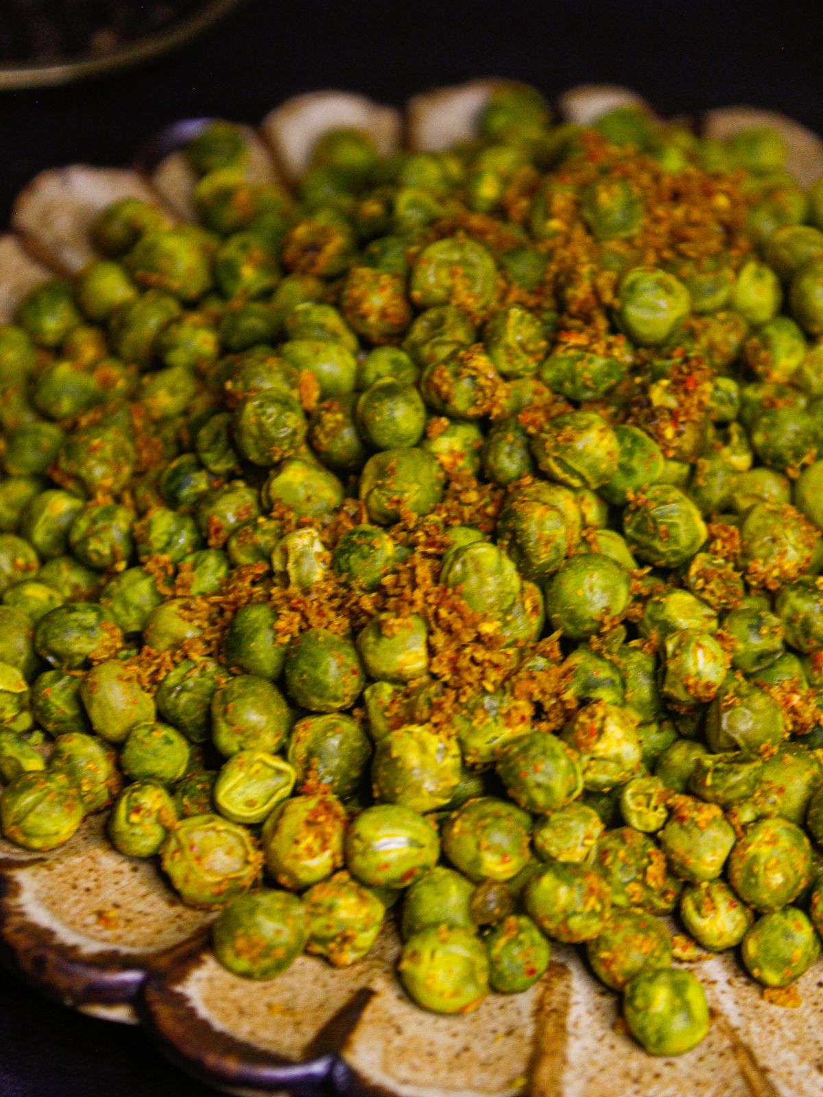 Top view image of Air Fried Peas: A Healthy Snack