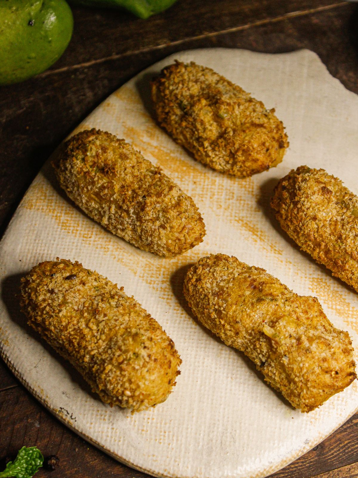 Yummy Air Fried Raw Mango Cutlets with Tamarind Chutney