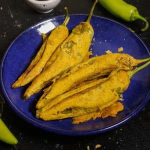 Featured Img of Air Fried Mirchi Bhajjis with Tangy Surprise