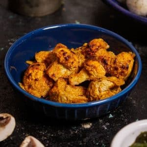 Featured Img of Air Fried Tandoori Mushrooms with Green Chutney