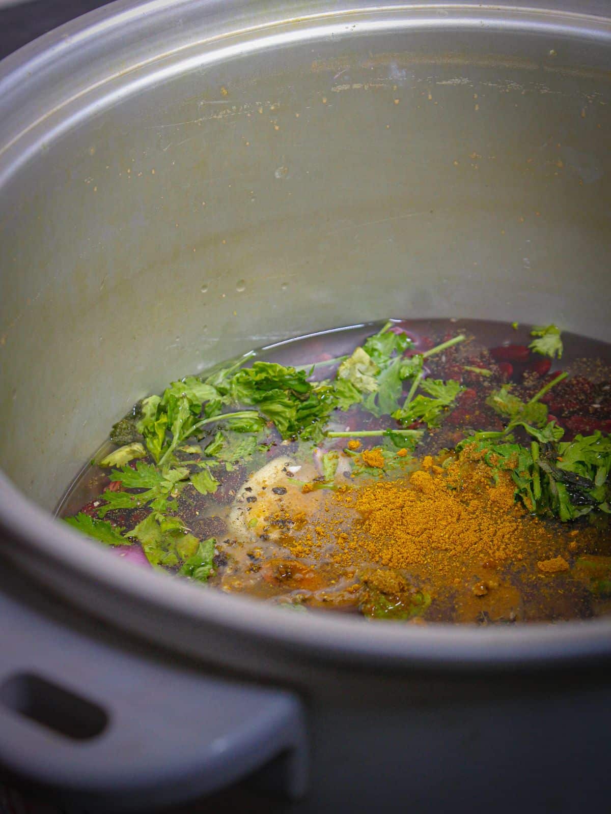 Add dried thyme to the pot 