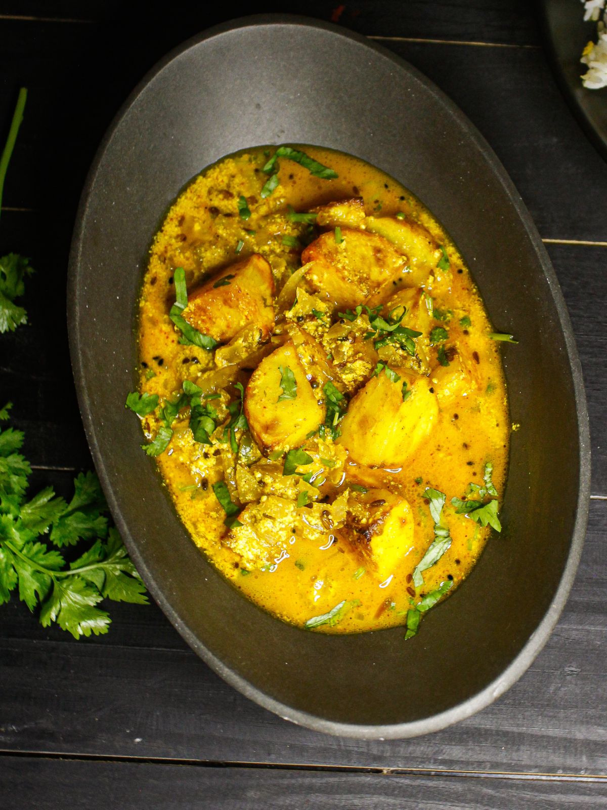 Top view image of Instant Pot Yogurt Aloo Gravy