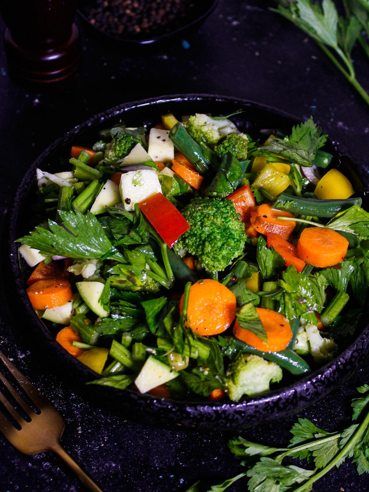 Delicious Summer Celery Salad served on a bowl 