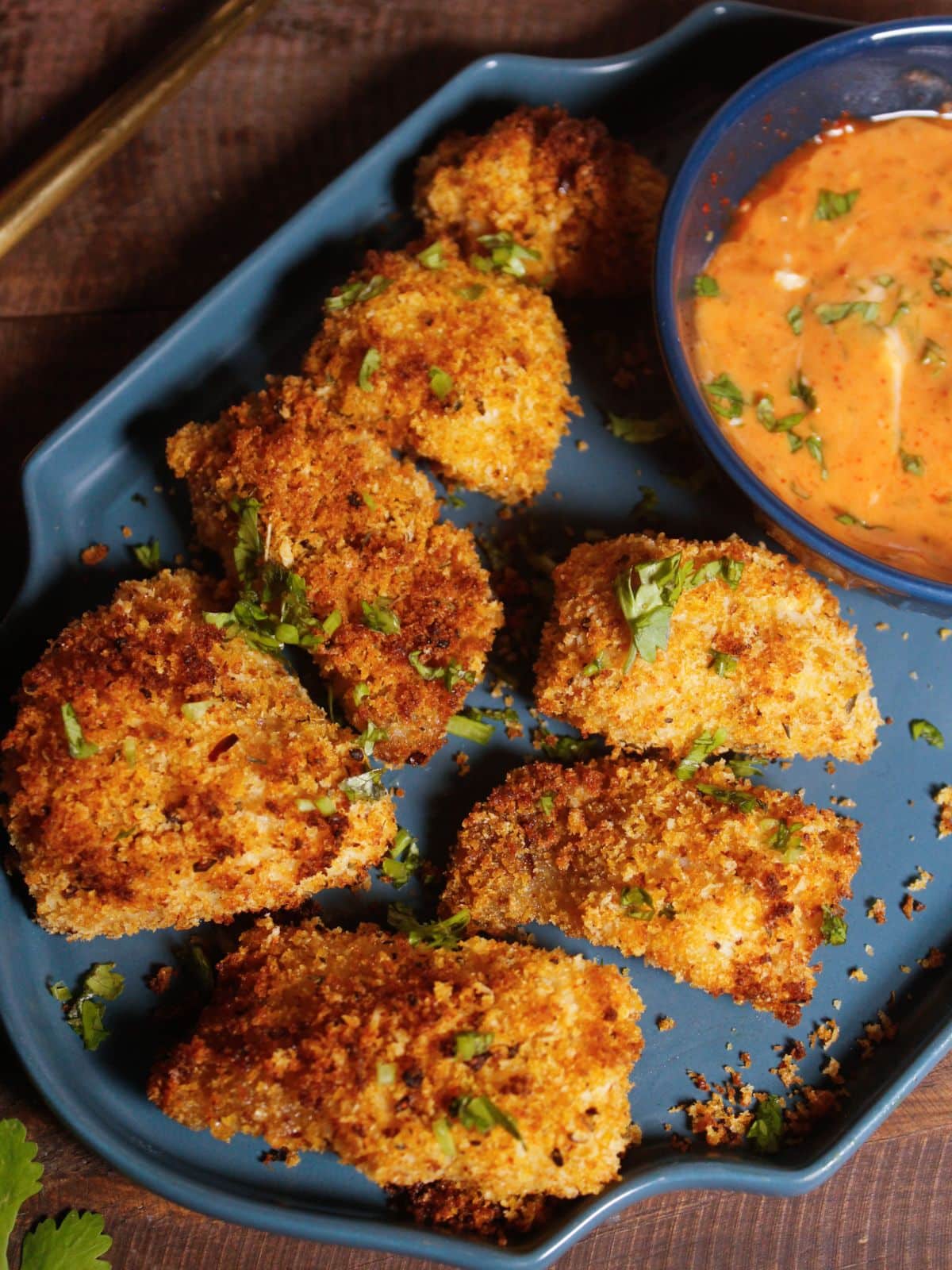 Yummy Air Fried Crumbed Fish with Mayo Dip