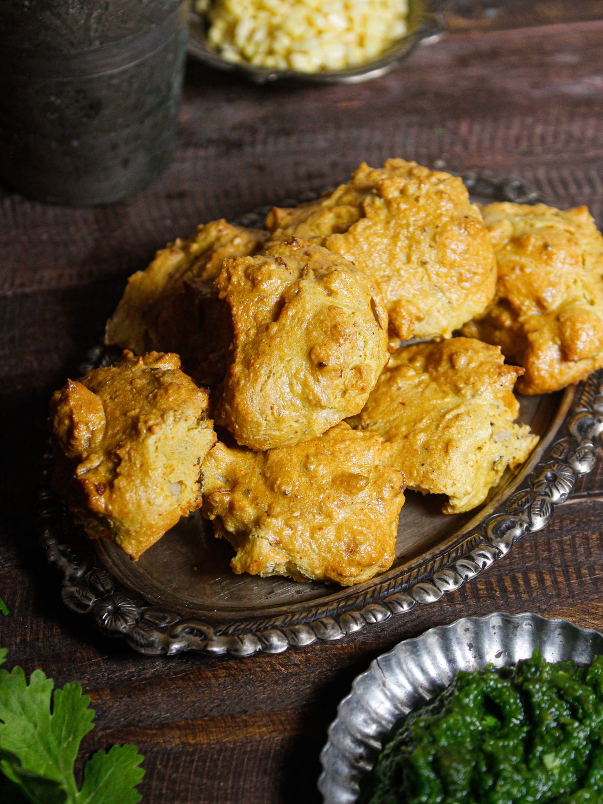 Enjoy Air Fried Moong Dal Vada With Green Chutney