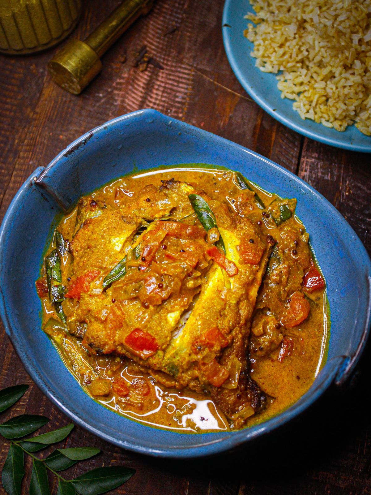 Yummy and delicious Alleppey Style Fish Curry with Brown Rice