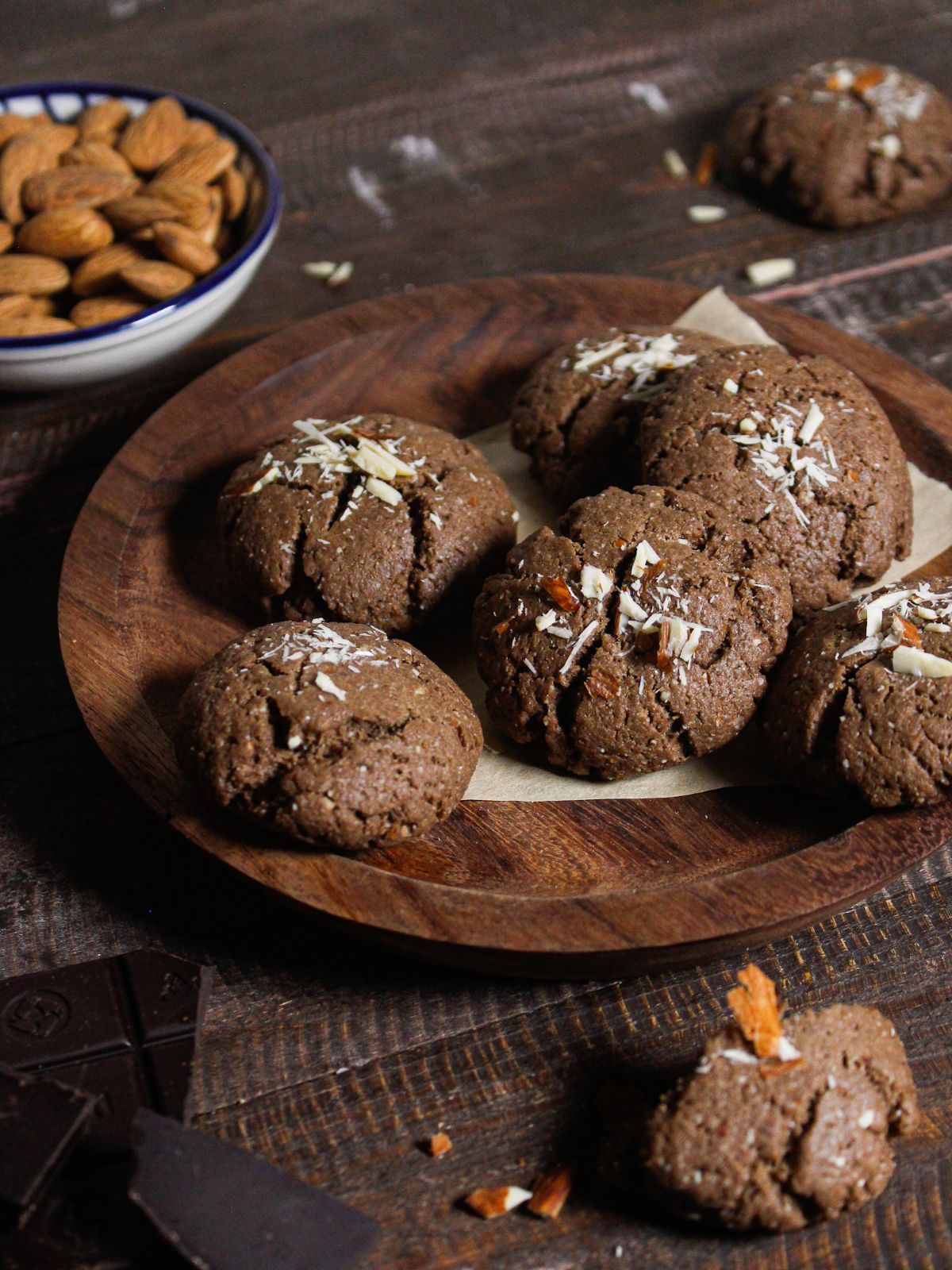 Crunchy Almond Chocolate Cookies