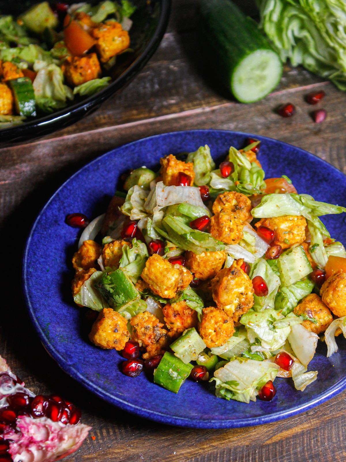 Crispy Baby Corn Salad with Air Fried Baby Corn ready to enjoy 